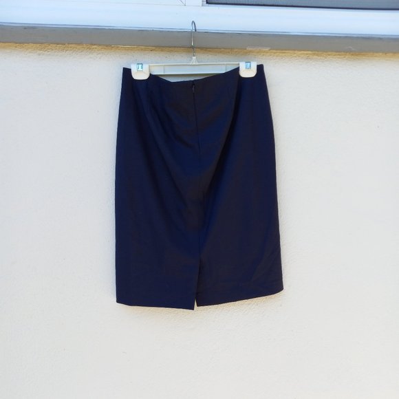 NWT Theory Navy Wool Pencil Skirt Size 10 Career Office Capsule Work Classic - Picture 7 of 15